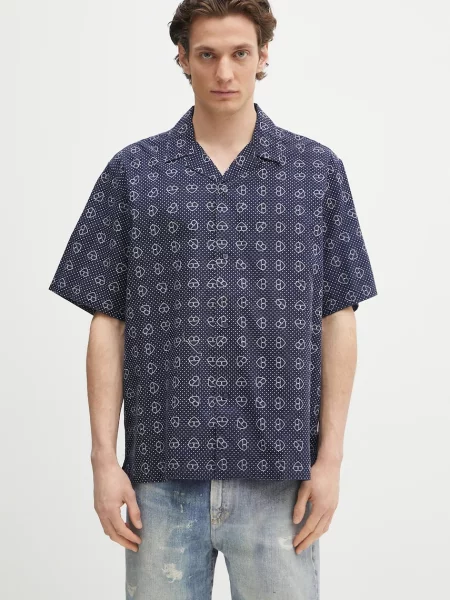 Carhartt WIP koszula S/S Furoshiki Shirt relaxed z kołnierzykiem klasycznym granatowy