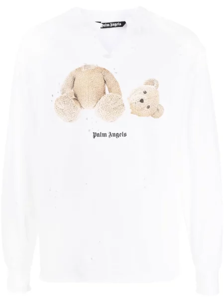 Tricou Palm Angels zdrențuiți alb