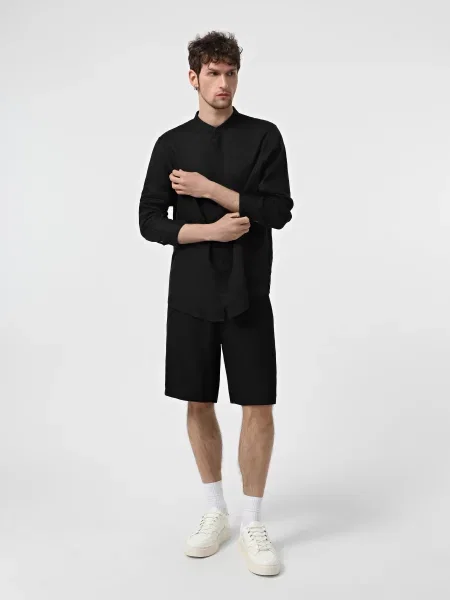 Льняная рубашка Armani Exchange черная
