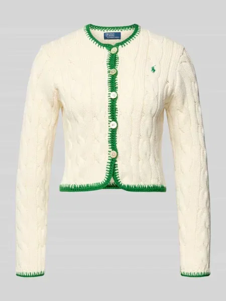 Polo Ralph Lauren COTTON-SWEATER-CARDIGAN kardigan biały