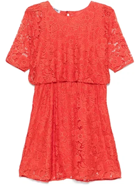 Krajkové oblekové šaty Moschino Pre-owned oranžové