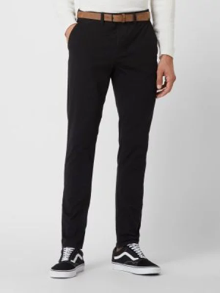 Chinosy o kroju slim fit z Tom Tailor Denim czarne