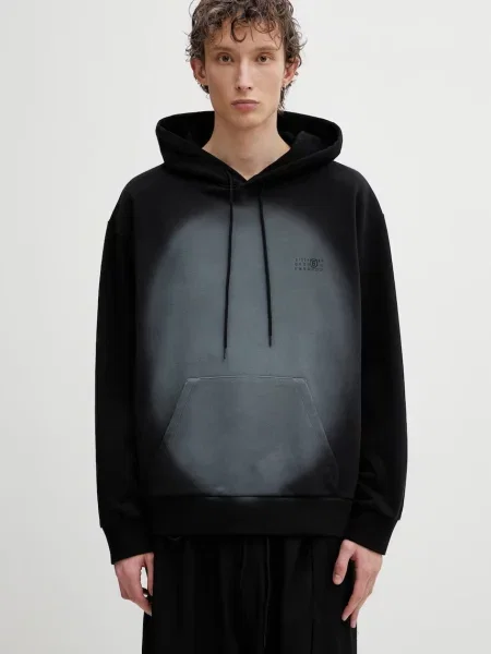 Maison Margiela mikina s kapucí černá