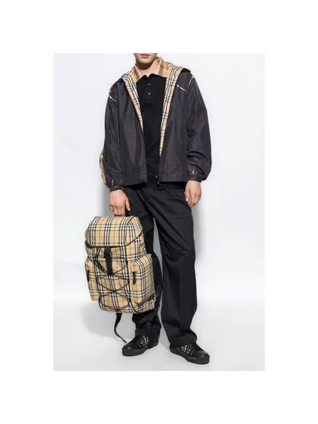 Koszulka polo Burberry z krótkim rękawem czarna