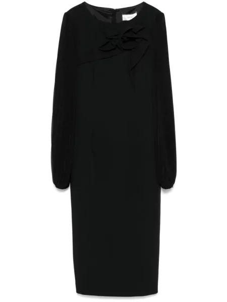 Sukienka midi Nissa w kwiatki do kolan garniturowa czarna