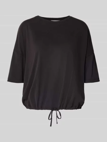 T-shirt z mieszanki modalu z tunelem Christian Berg Woman czarna