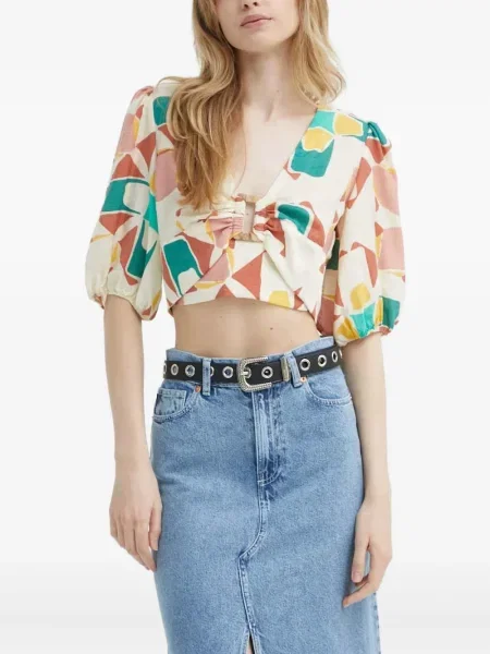 Top Ba&sh cu imagine cu imprimeu abstract