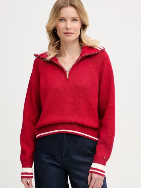 Tommy Hilfiger Pulover VARSITY roșu
