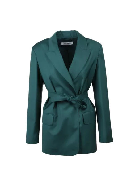 Lniana marynarka Max Mara zielona