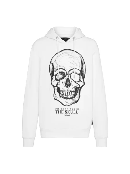 Bluza z kapturem Philipp Plein z kapturem z nadrukiem biała