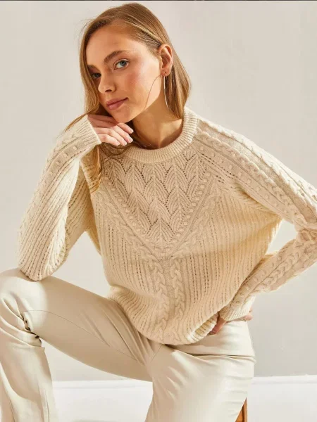 Bianco Lucci Pulover Pullover off-bela bela