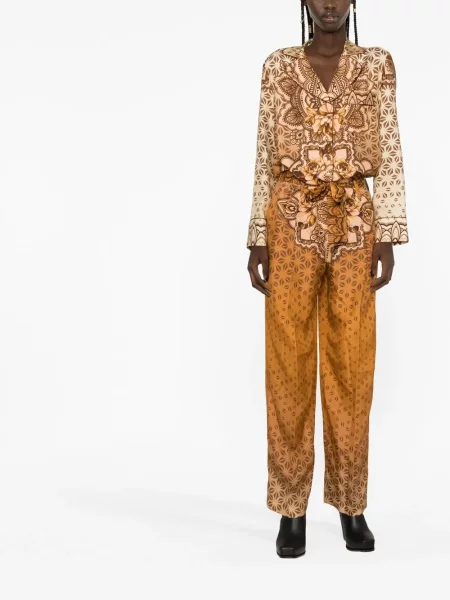 Hedvábný overal Alberta Ferretti s potiskem