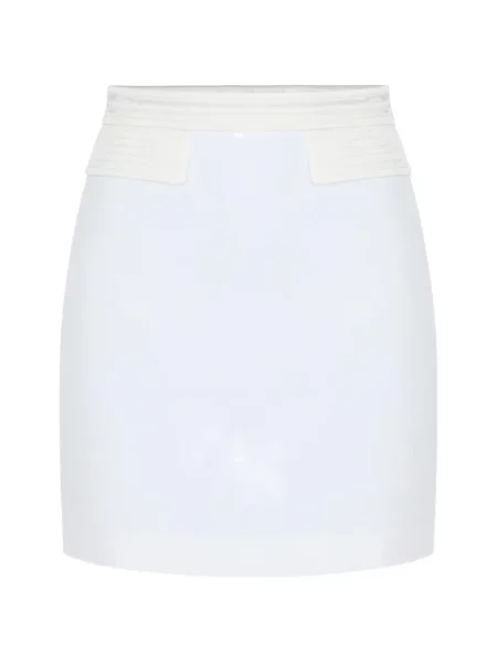Fusta mini Elisabetta Franchi din satin alb