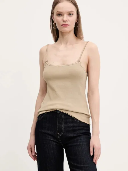 Топ Tommy Jeans бежово