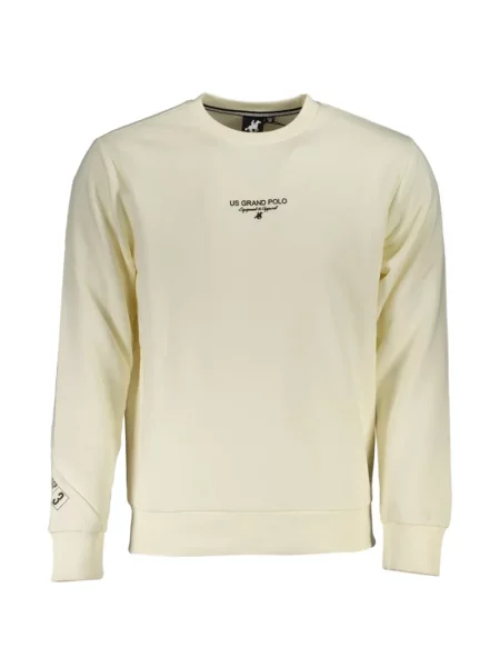 Hanorac crewneck U.s. Grand cu broderie cu decolteu rotund alb
