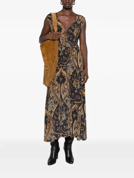Rochie maxi Ulla Johnson cu imagine cu model paisley albastru