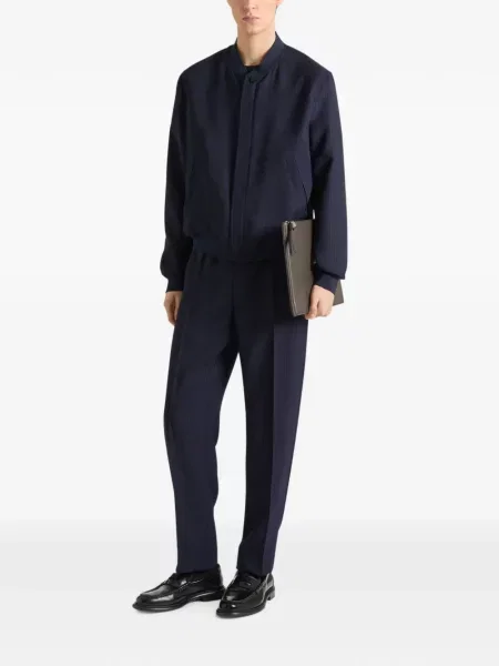 Geacă Givenchy de lână cu dungi albastru