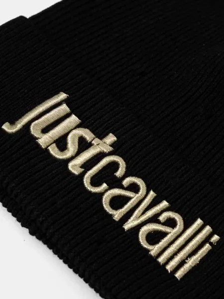 Шапка з домішкою вовни Just Cavalli чорний