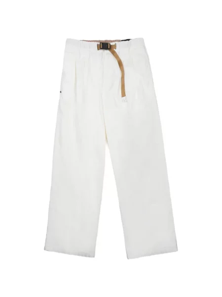 Cu centură pantaloni White Sand alb