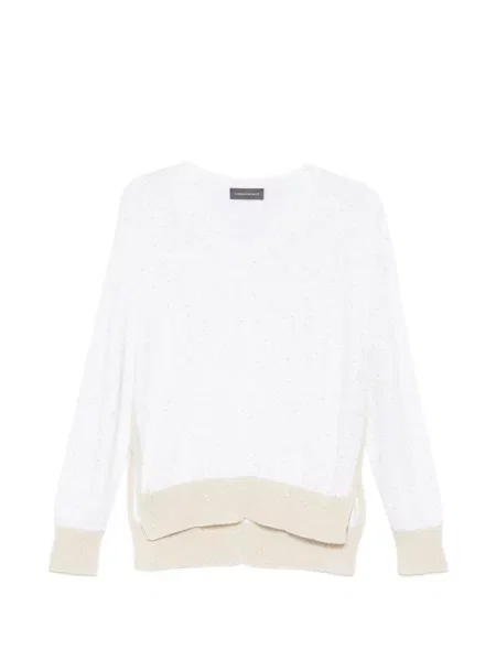 Pulover Lorena Antoniazzi cu paiete alb