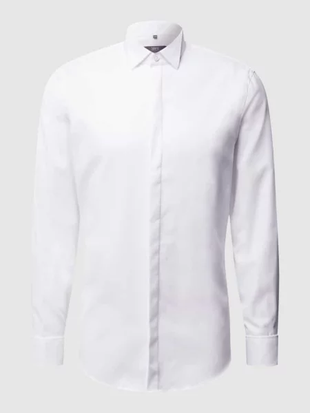 Koszula smokingowa o kroju slim fit z diagonalu Jake*s biała