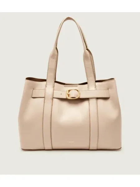 Calvin Klein Táska Buckle Medium Tote Ekru bézs