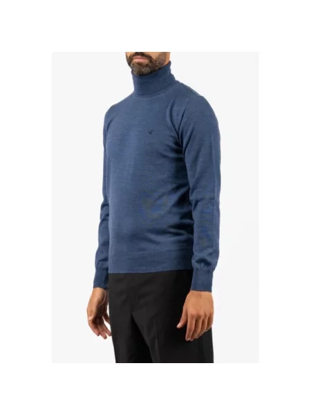 Sweter z golfem Brooksfield wełniany niebieski
