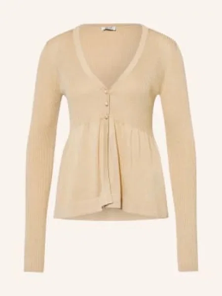 Liu Jo Kardigan Z Błyszczącą Przędzą beige beżowy