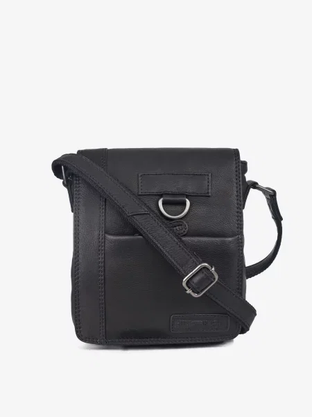 Кожаная сумка через плечо Hill Burry черная