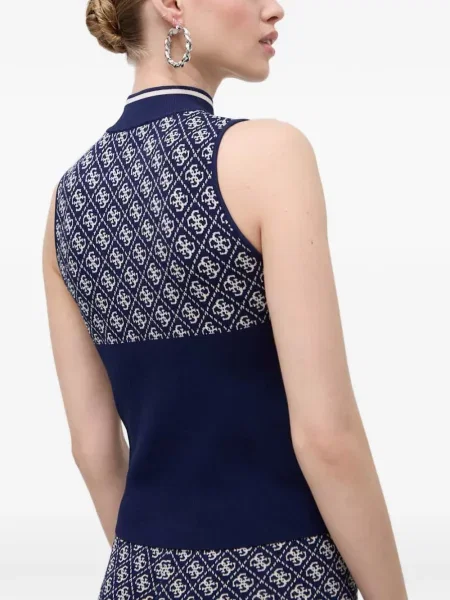 Top Guess fără mâneci albastru