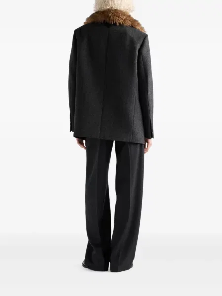 Pantaloni Prada de flanelă gri