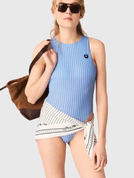 Смугасте боді Maje біле