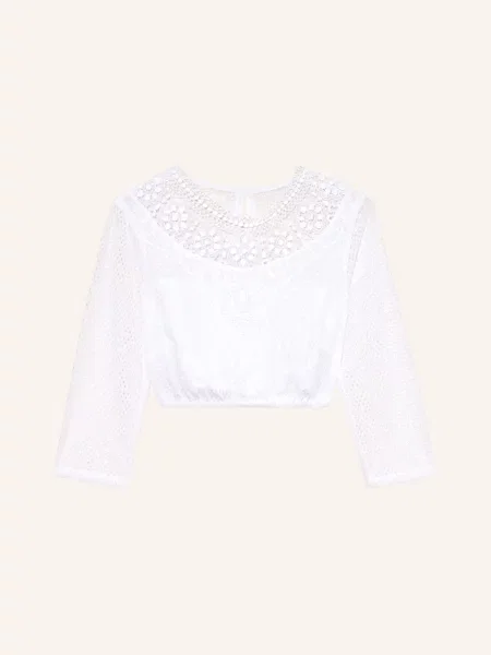 Walldorff Bluzka Bawarska Z Szydełkowej Koronki weiss biała
