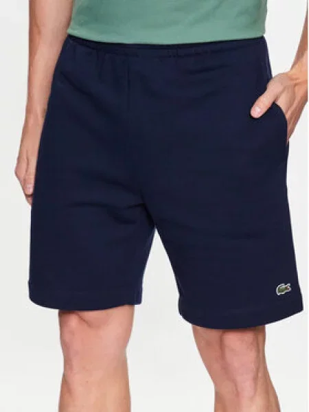 Lacoste Šortky Z Mikinové Látky tmavě modrá