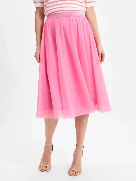 Nümph Spódnica Nuea Kobiety Sztuczne włókno wyrazisty róż jednolity 34