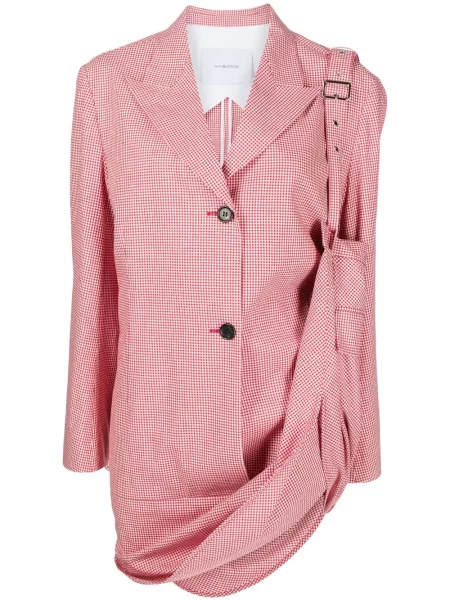 Rochie Pushbutton în carouri cu imagine de costum roșu