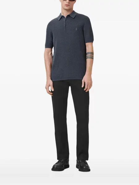 Polo Allsaints cu broderie albastru