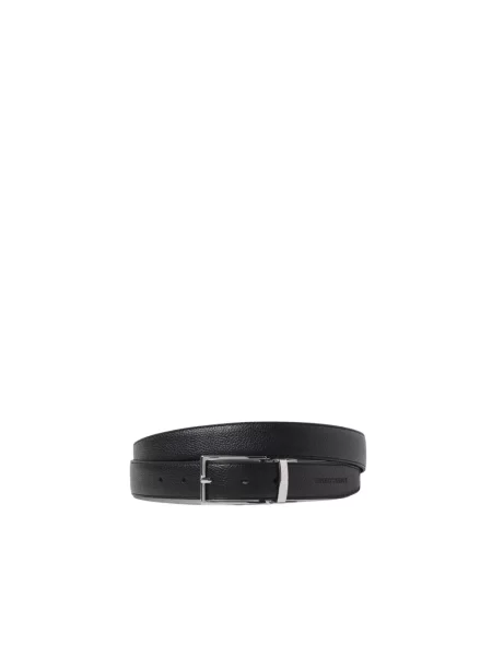 Pasek Emporio Armani skórzany dwustronny czarny