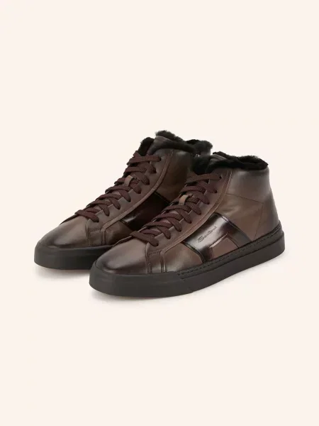 Santoni Vysoké Sneakersy tmavě hnědá
