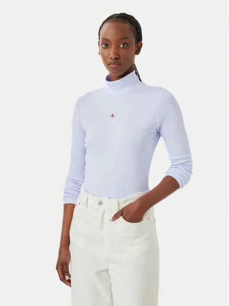 Calvin Klein Jeans majica dugih rukava ženska s pamukom ljubičasta