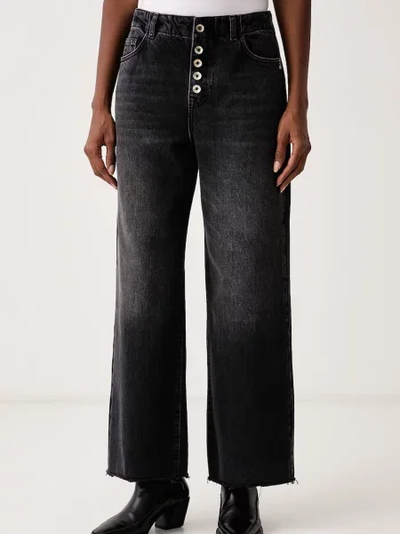 Patrizia Pepe blugi wide leg pentru femei negru