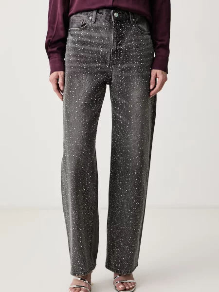 Armani Exchange blugi relaxed fit pentru femei gri