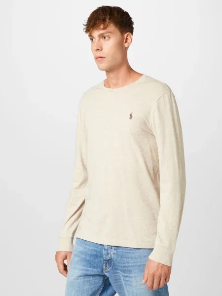 Polo Ralph Lauren Tričko béžová melírovaná / čokoládová