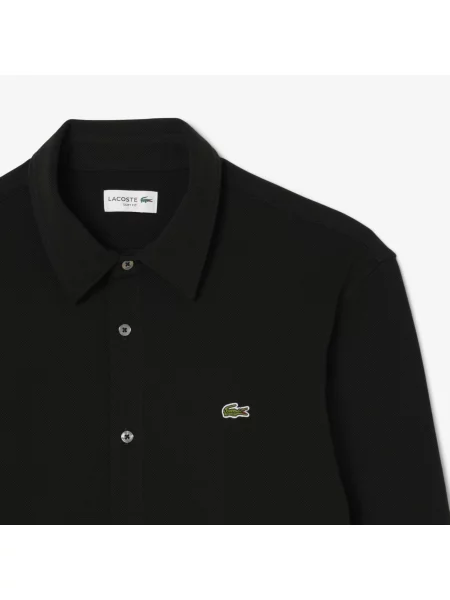 Lacoste Koszula O Dopasowanym Kroju Cotton Piqué czarny