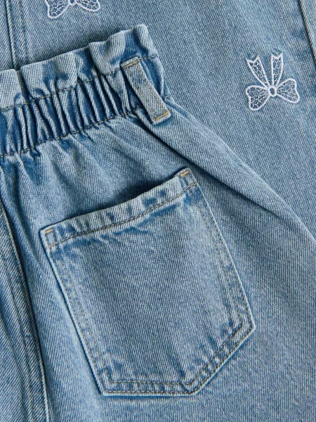 Reserved Джинси wide leg з вишивкою синій