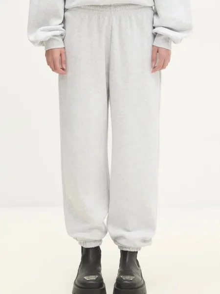 Спортен панталон Rotate с меланжов десен сиво