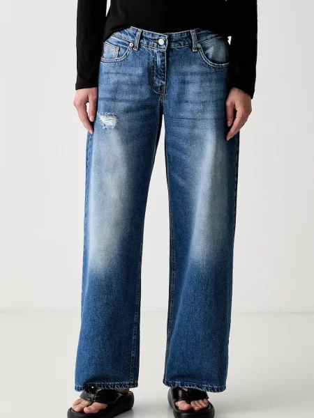 Haveone blugi straight pentru femei albastru