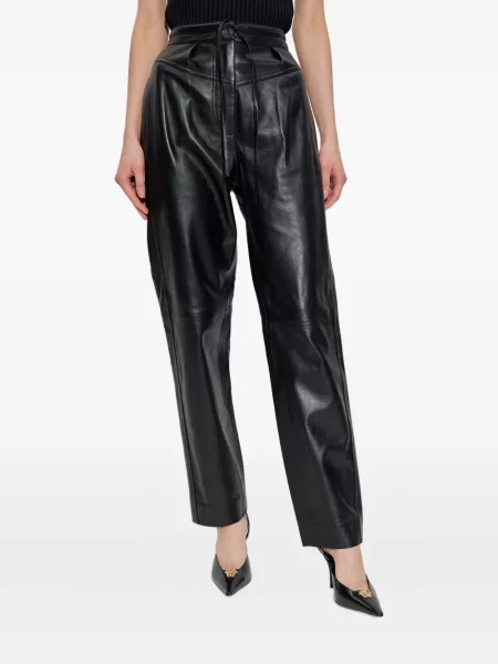 Pantaloni Iro din piele negru