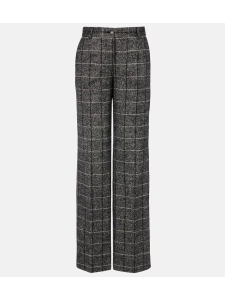 Pantaloni Dolce&gabbana cu talie înaltă de lână gri