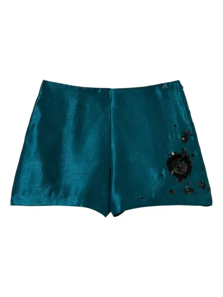 Pantaloni scurți Twinset cu broderie verde